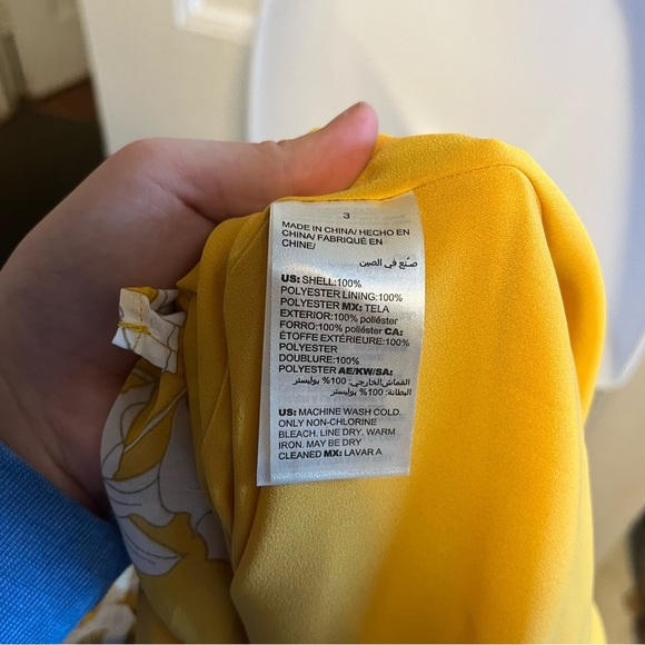 Chico's Floral Overlay Maxi Dress yellow NWT 16/XL - Picture 10 of 10